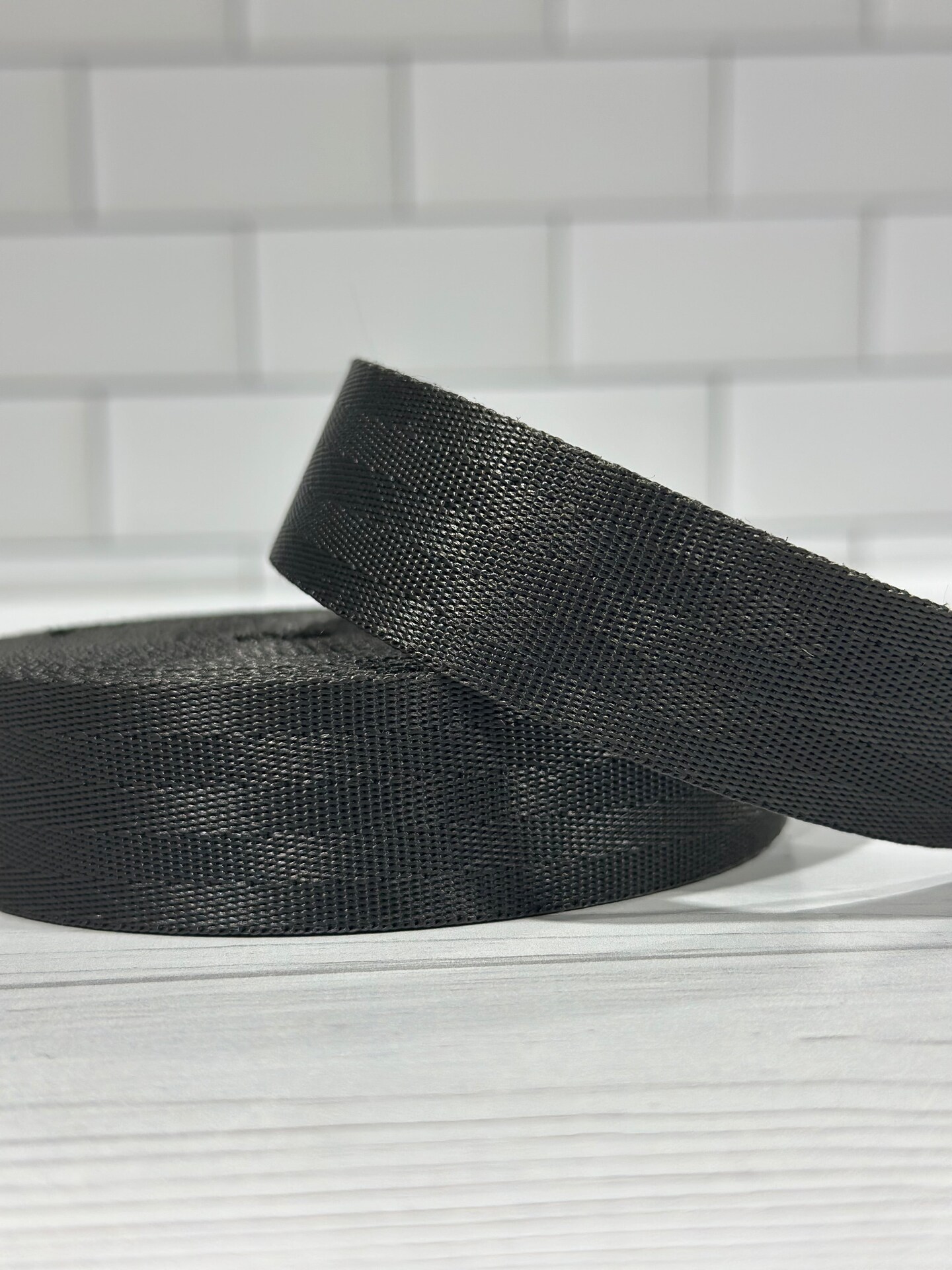 Dark Grey 1&#x201D; Seatbelt Webbing (by the yard)