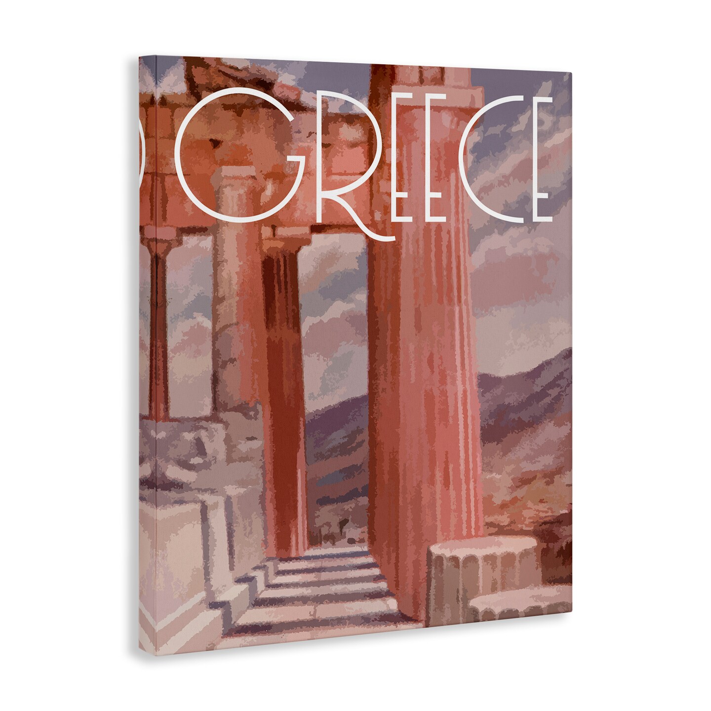 Stupell Industries Greece City Landmarks Canvas Wall Art Design by Daphne Polselli