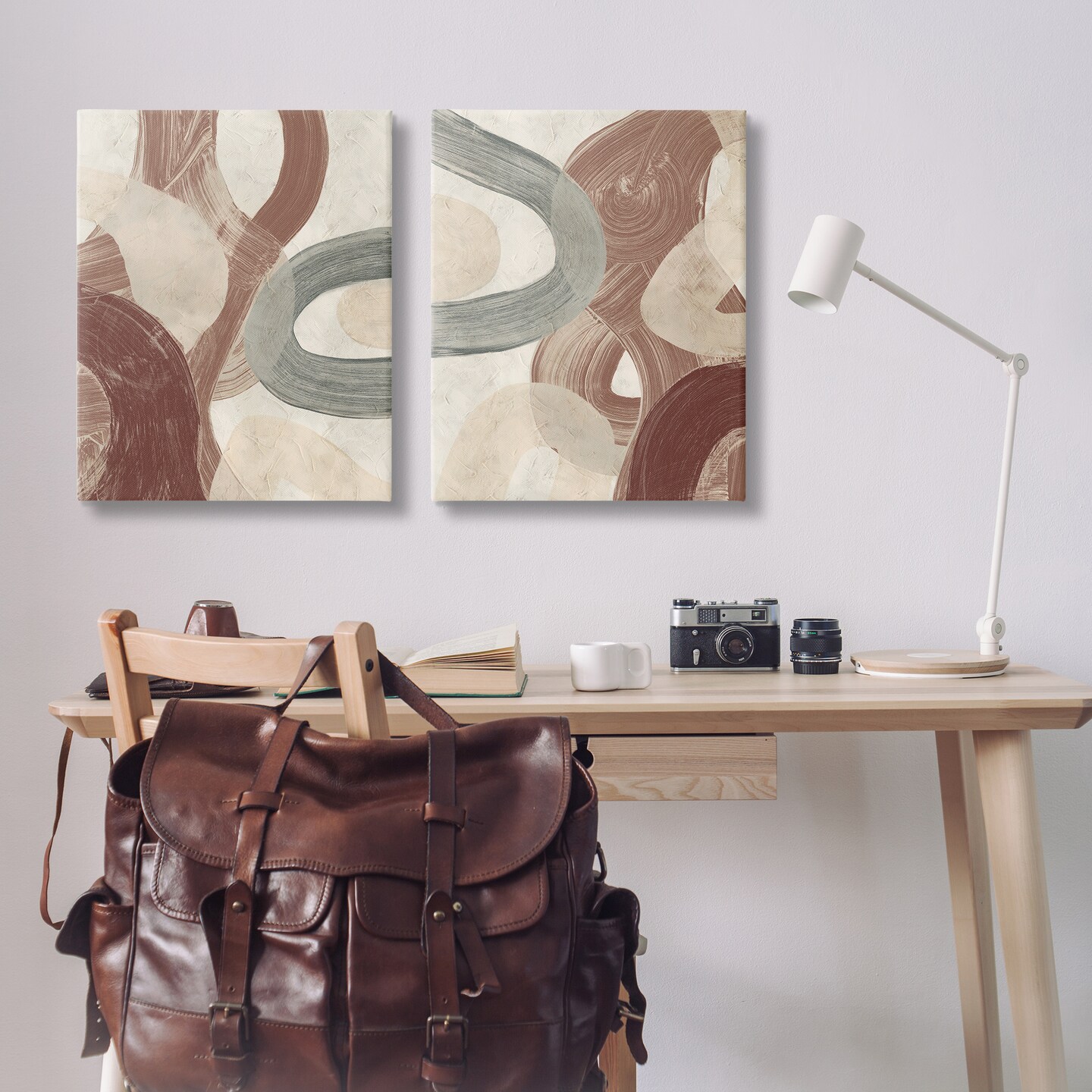 Stupell Industries Curvy Abstract Swirls 2 pc Canvas Wall Art Set Design by June Erica Vess