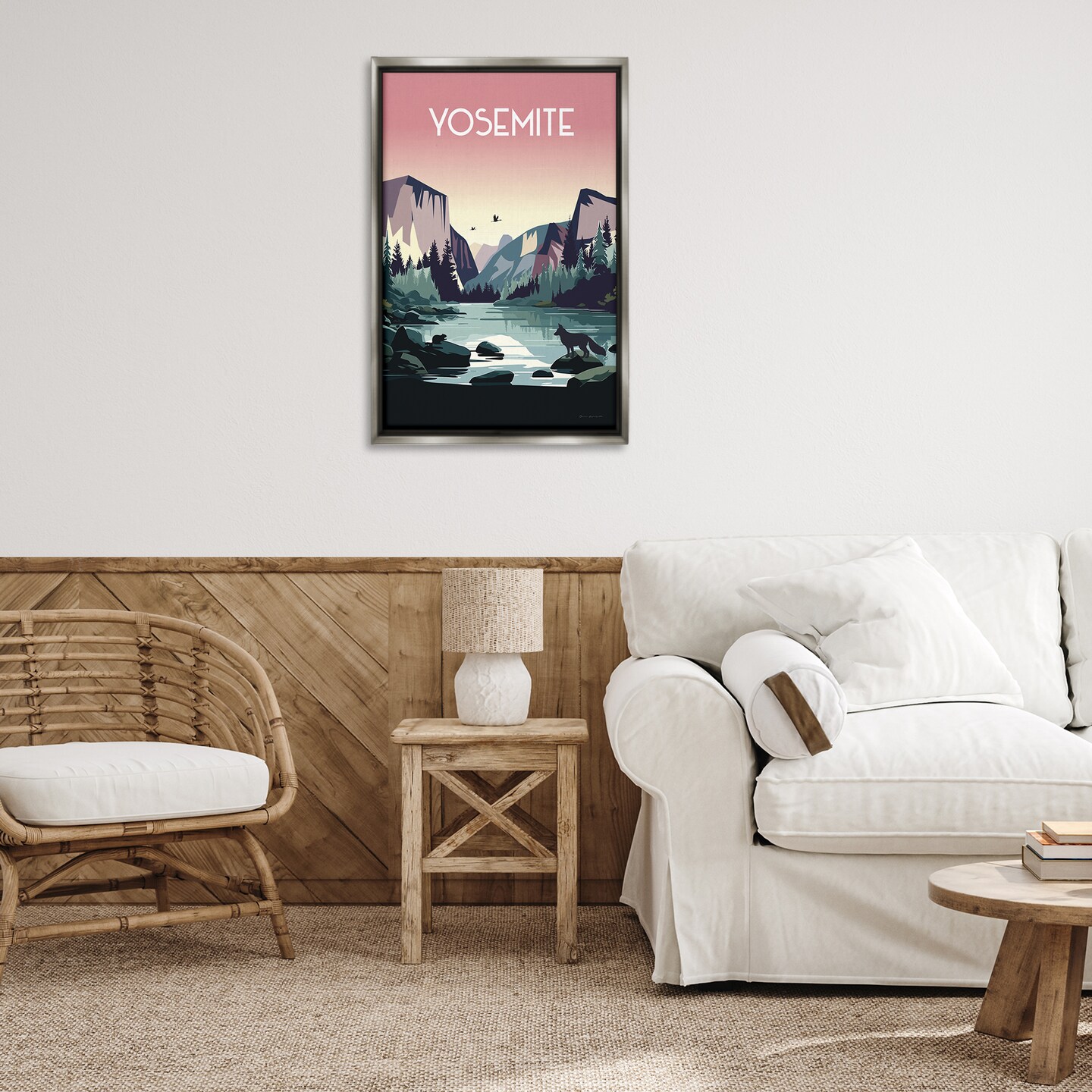 Stupell Industries Yosemite Landmark View Framed Floater Canvas Wall Art Design by Omar Escalante