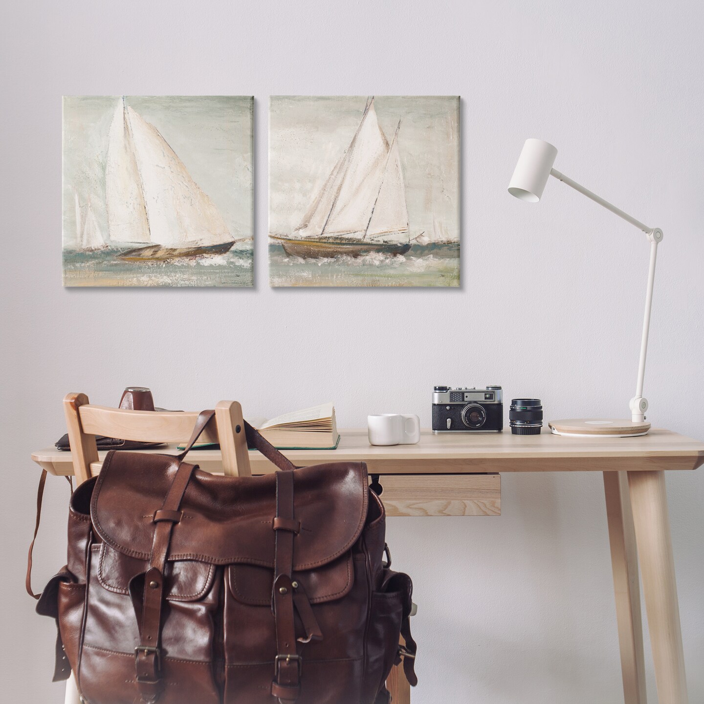 Stupell Industries Tall Ships at Sea 2 pc Canvas Wall Art Set Design by Patricia Pinto