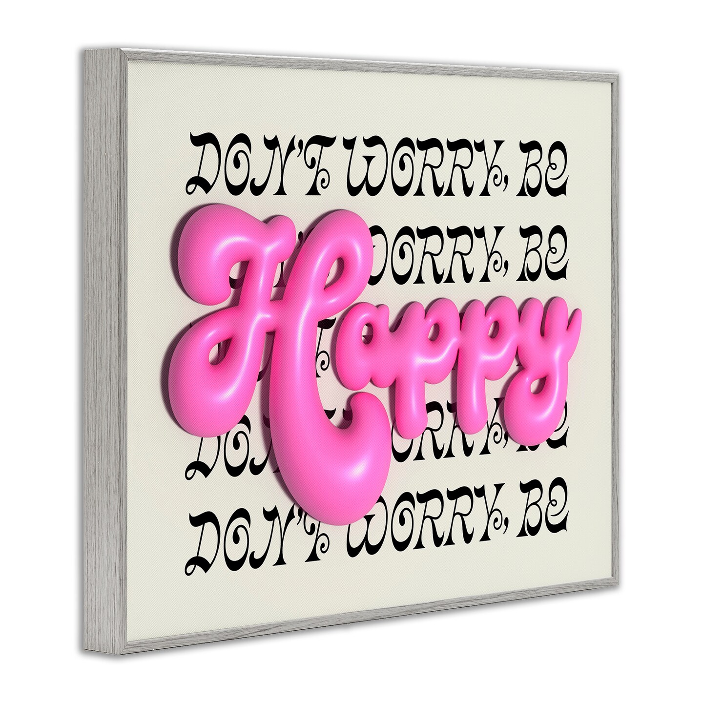 Stupell Industries Bubble Letters Happy Framed Giclee Wall Art Design by Victoria Barnes