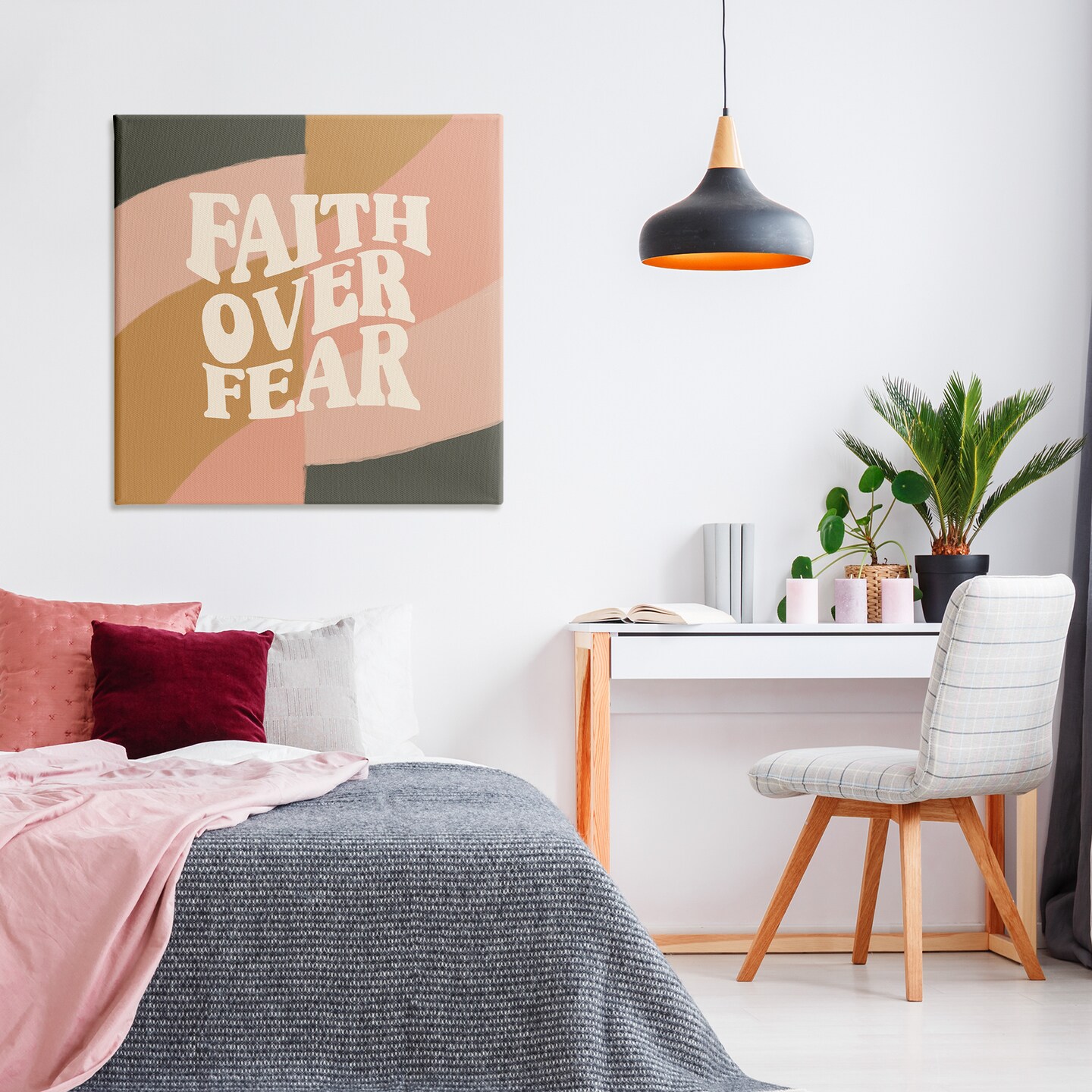 Stupell Industries Faith Over Fear Canvas Wall Art Design by Amylee Weeks