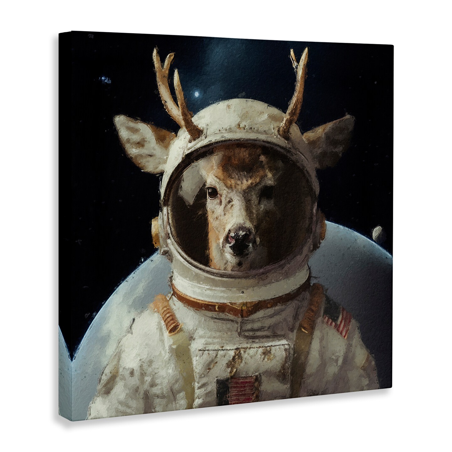Stupell Industries Space Astronaut Deer Canvas Wall Art Design by Sean Parnell