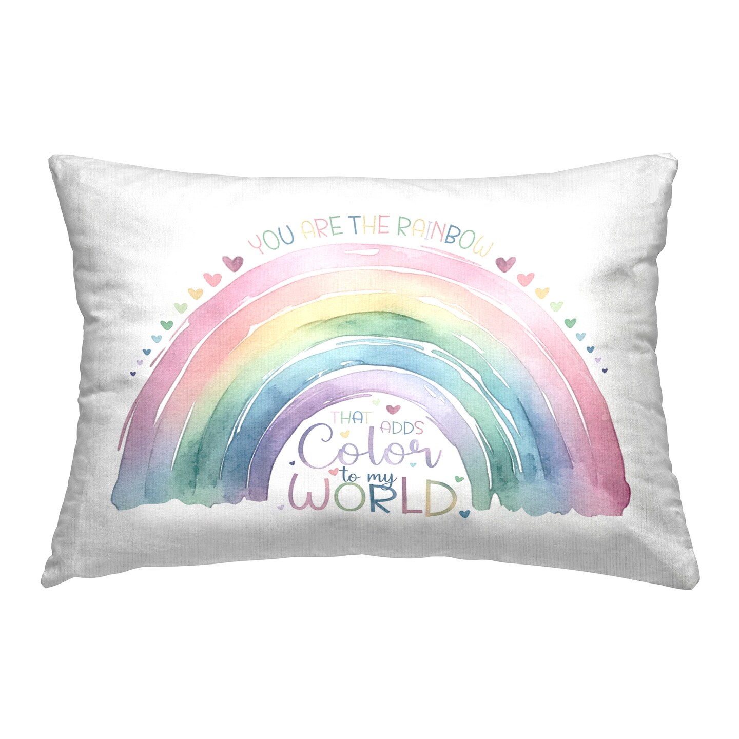 Inspirational Pastel Rainbow Design by Amanda Greenwood Throw Pillow