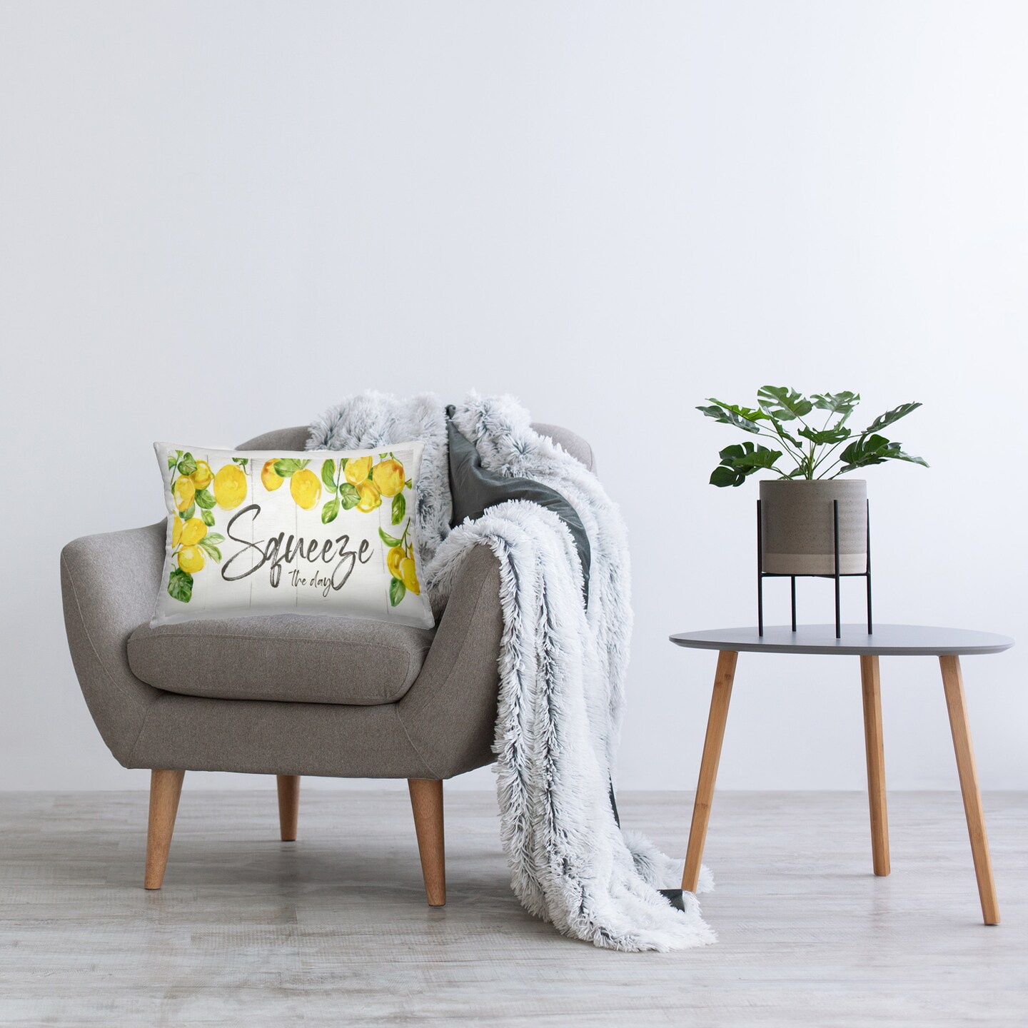 Squeeze The Day Citrus Design by Nan Throw Pillow 