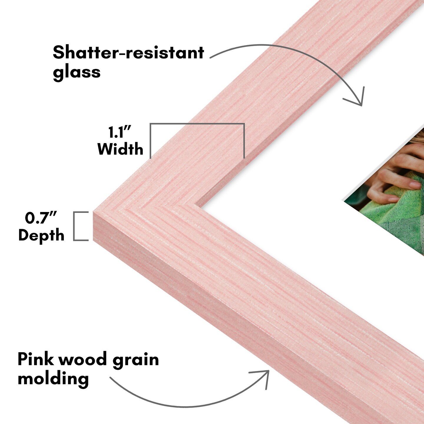 Americanflat Picture Frame with Wide Molding with Mat - Modern Wide Picture Frame - Plexiglass Cover - Hanging Hardware - Includes Easel