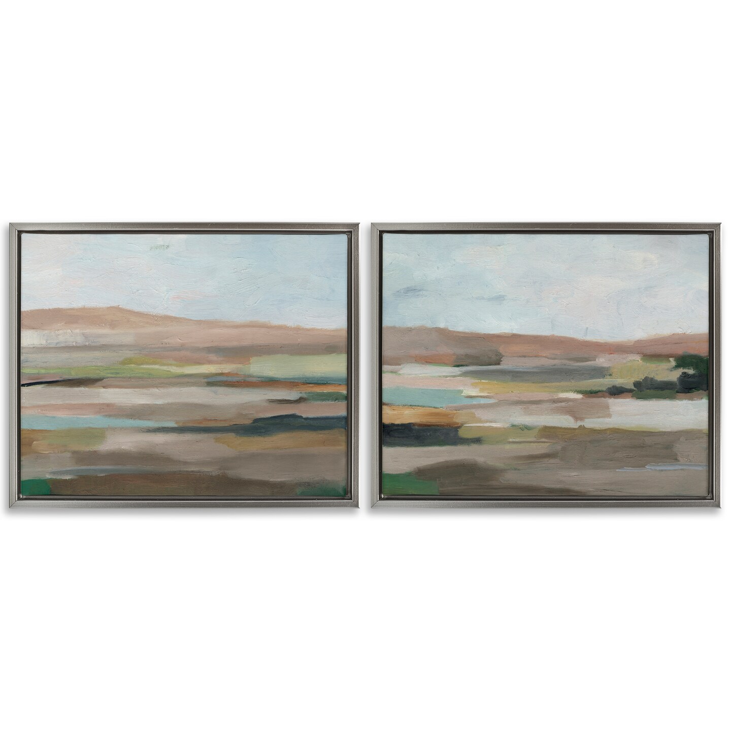 Stupell Industries Neutral Abstract Landscape 2 pc Framed Floater Canvas Wall Art Set Design by Ethan Harper