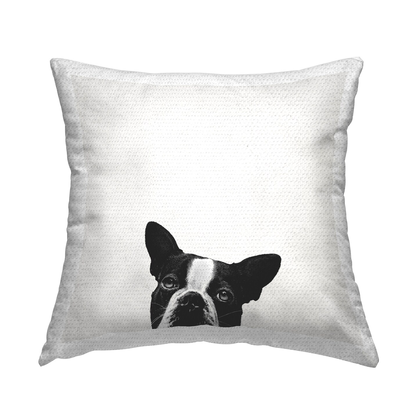 Peeking Dog Eyes Design by Jon Bertelli Outdoor Printed Pillow