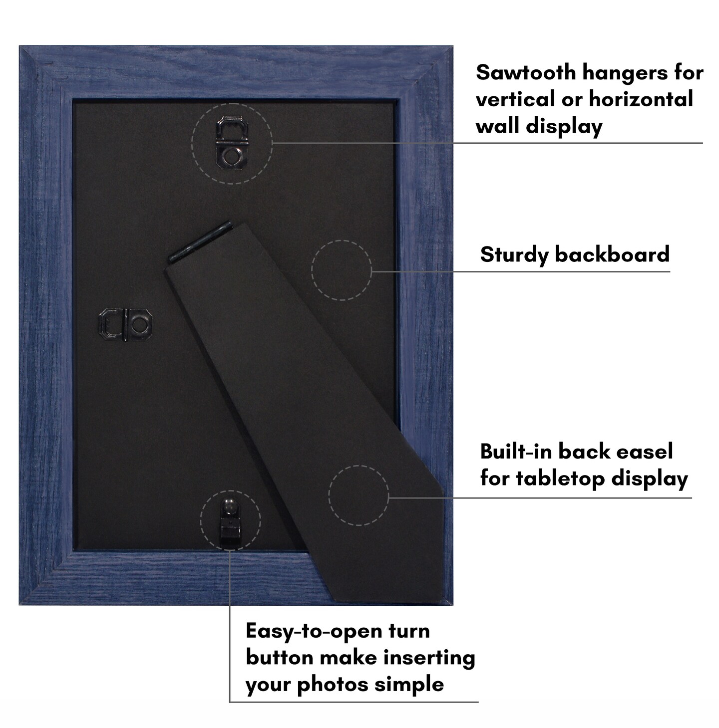 Americanflat Picture Frame with Wide Molding with Mat - Modern Wide Picture Frame - Plexiglass Cover - Hanging Hardware - Includes Easel