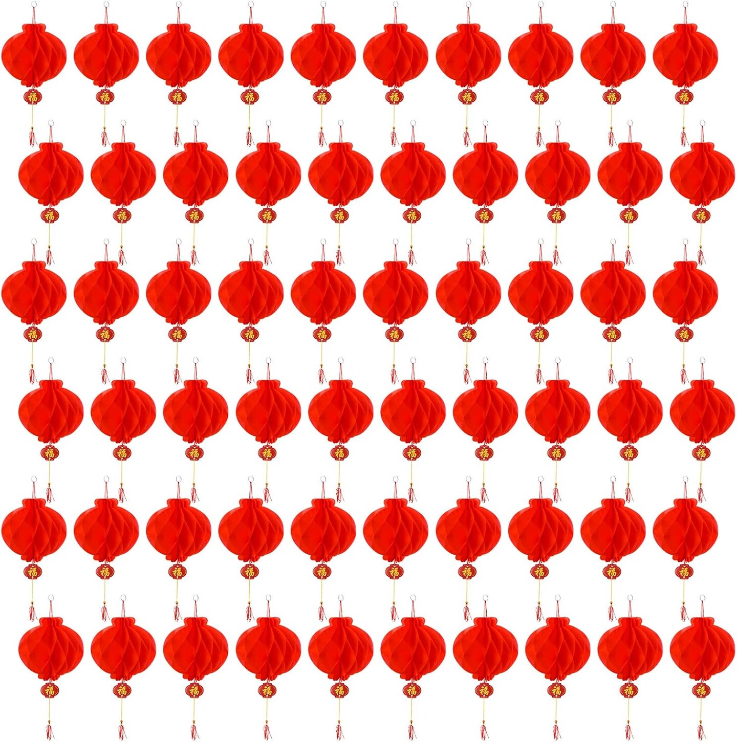60 Pieces Red Chinese Lanterns Festival Lanterns Decorations for New Year, Spring Festival, Lantern Festival, Wedding, Restaurant