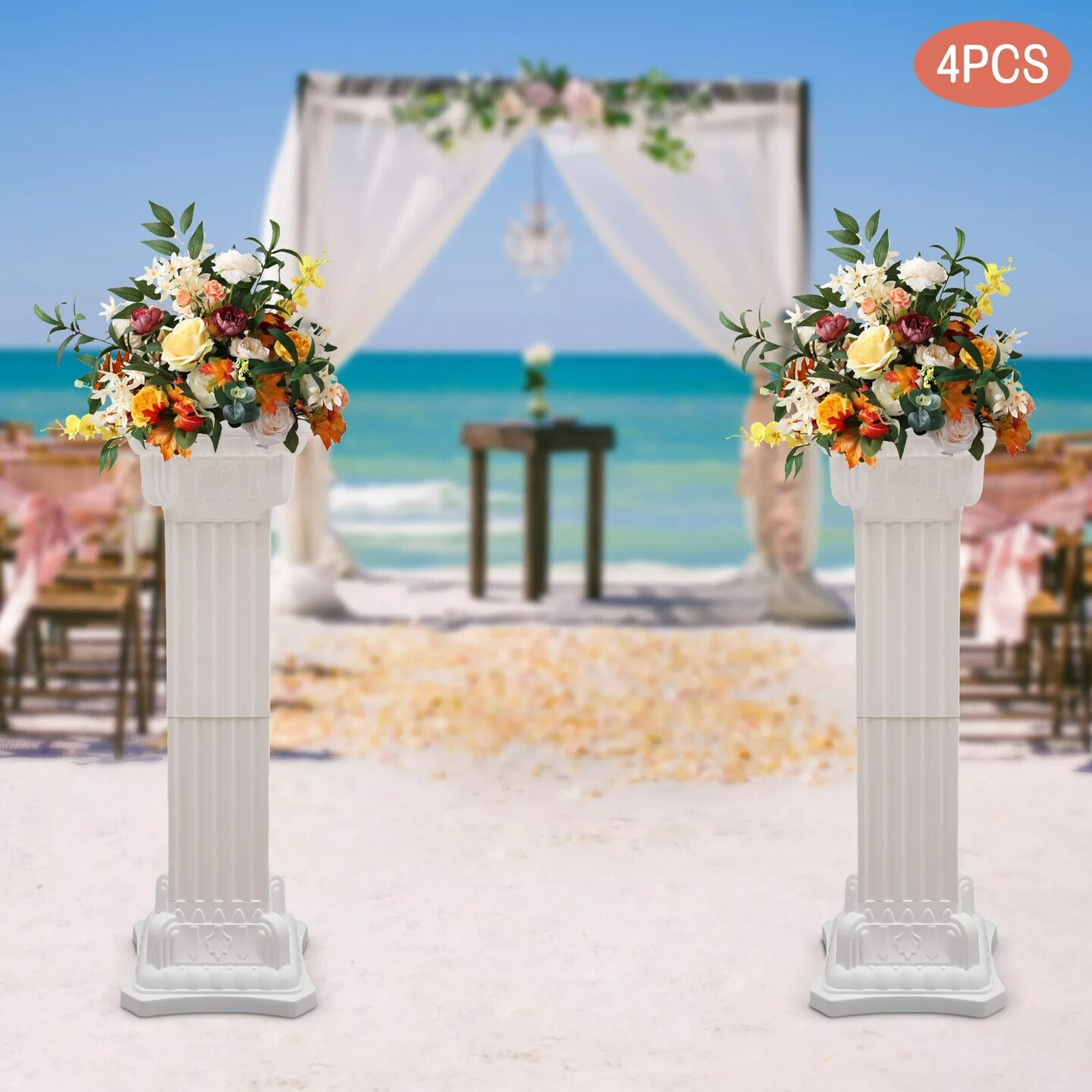 4 Pcs Wedding Party Roman Pillars European Style Landscaping Flowerpot Holder
