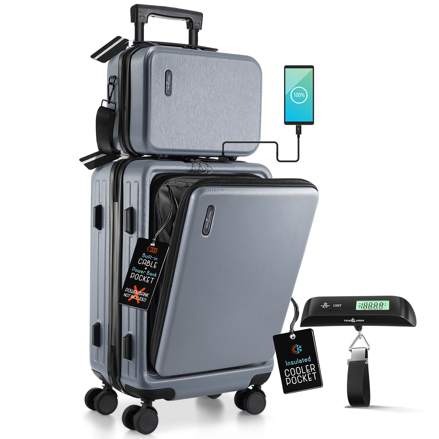 TravelArim 20 Inch Carry On Luggage with Luggage Scale