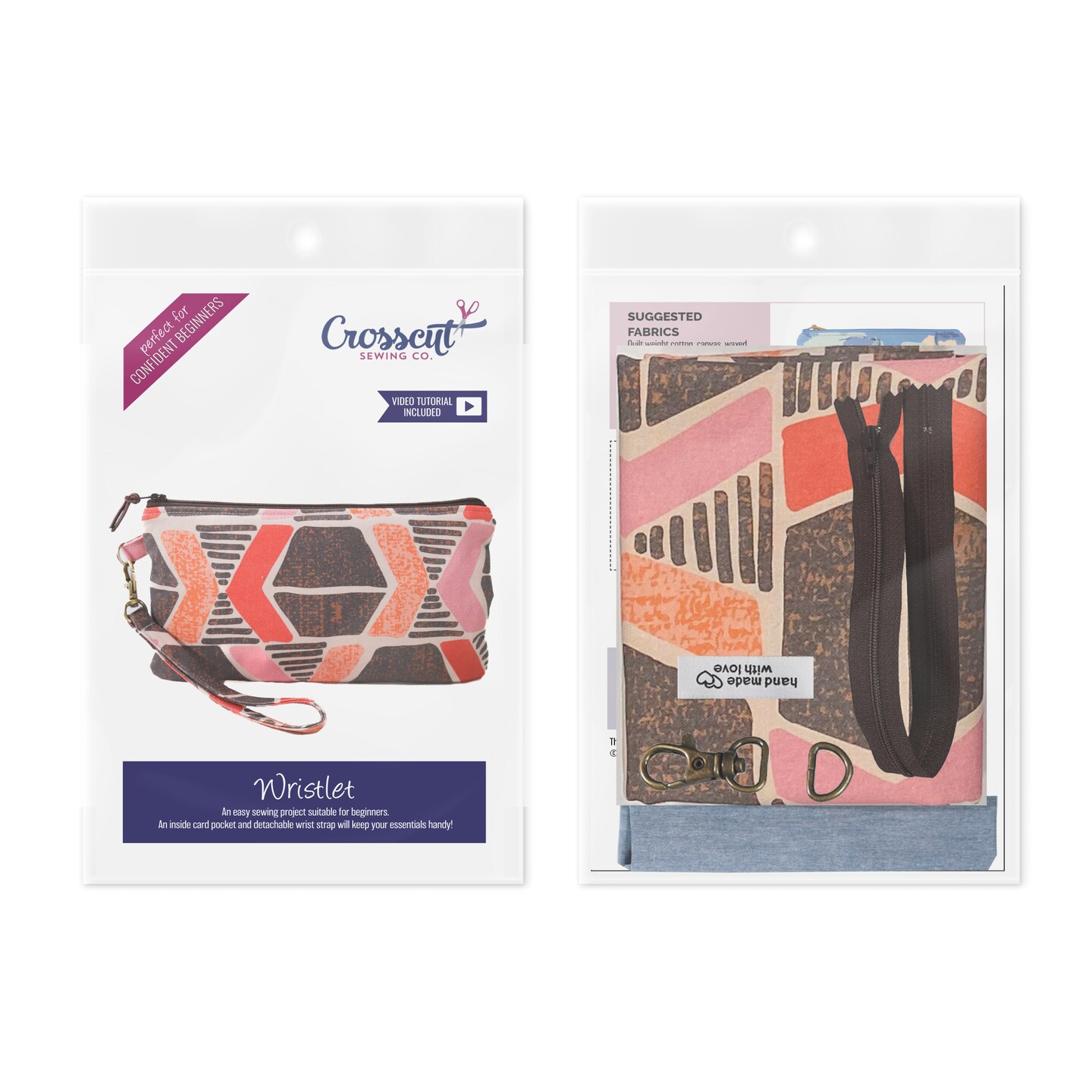 Crosscut Sewing Co.® Wristlet Sewing Kit - Beginner Sewing Project Kit