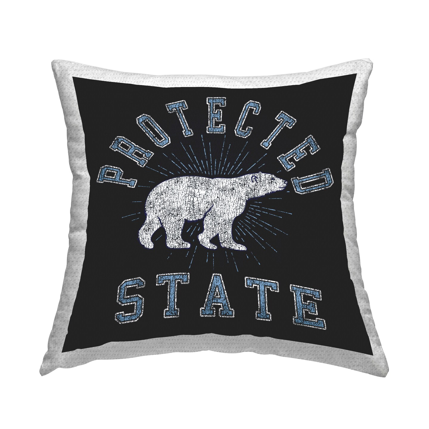 Polar Bear Protected State Outdoor Printed Pillow Design by Spirit Animals/Life Is High, 18 x 7 x 18