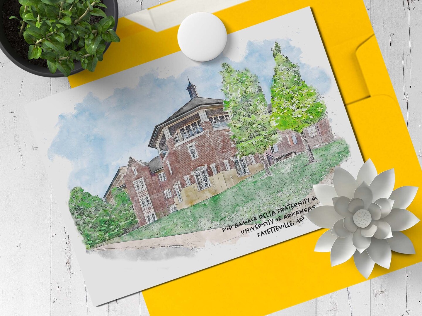 Phi Gamma Delta Fraternity House at the University of Arkansas, UARK, Campus Art, Collegiate Merchandise, Collegiate Gift product 4