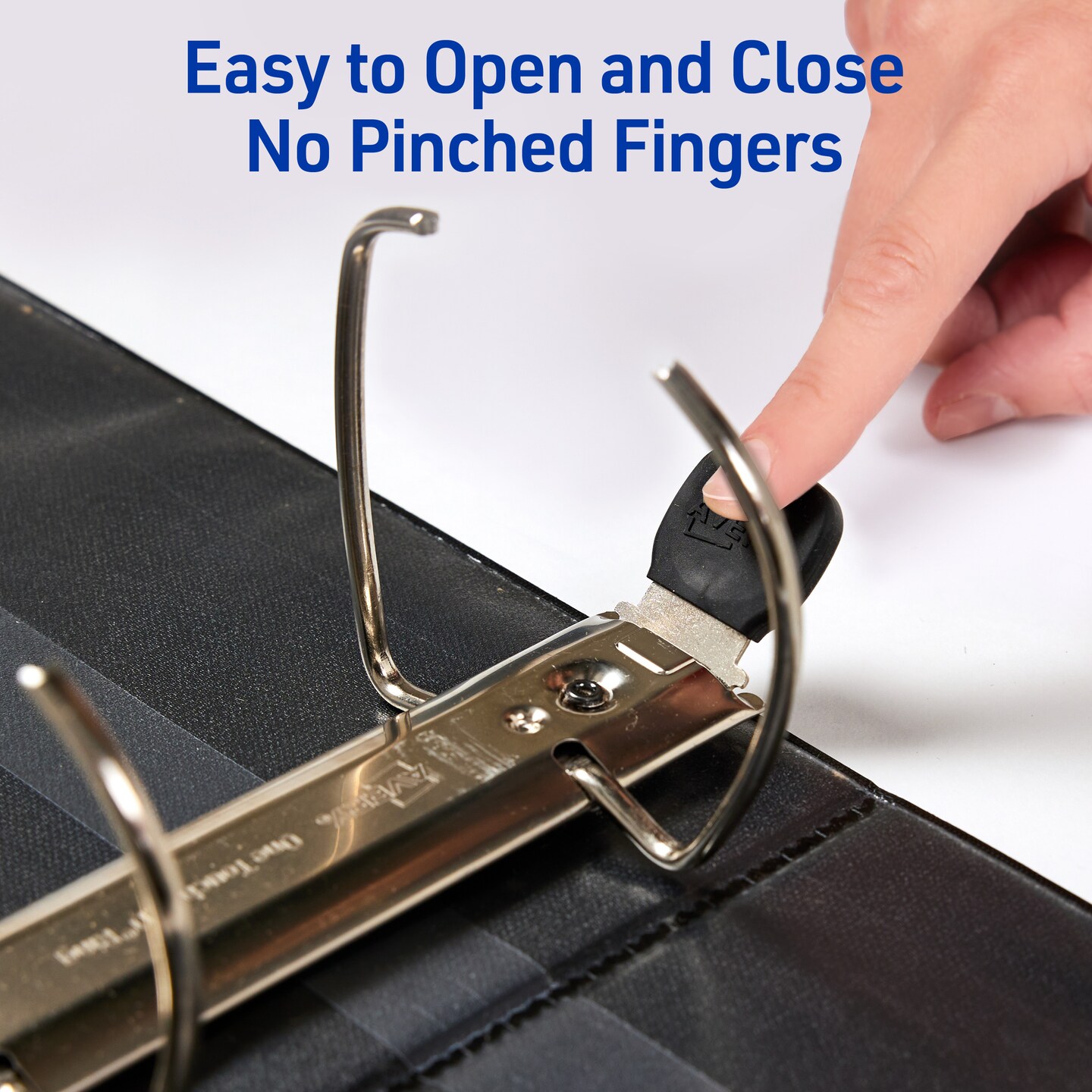 Avery Heavy-Duty View 3 Ring Binder, 5 Inch One Touch EZD Rings, 1,050-Sheet Capacity, 2.3/4.8 Inch Wide Spine, Customizable Clear Cover and Spine, 1 Black Binder (79606)