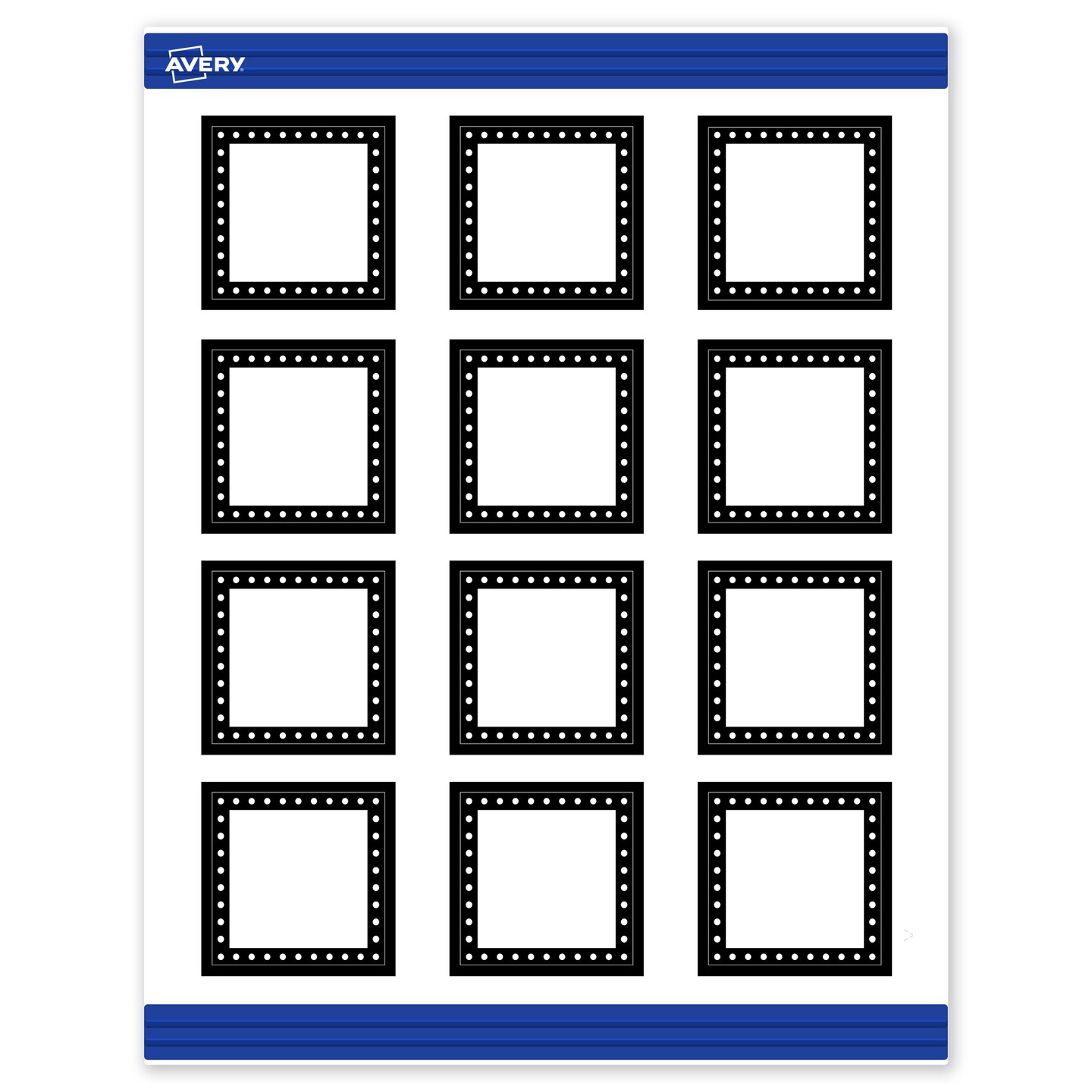 Avery Printable Square Cards, Black and White Polka Dots, 2&#x22; x 2&#x22;, Matte White Square Cards, Laser/Inkjet, 120ct, Great for Business Cards