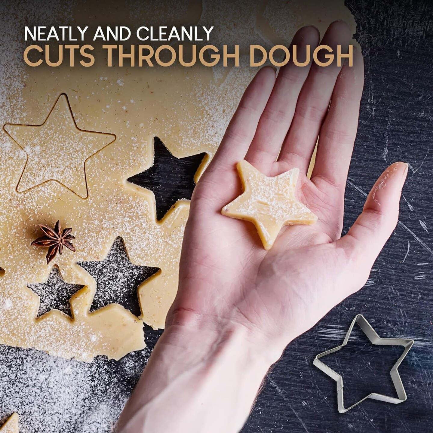 Cookie Cutters Stainless Steel Christmas Shapes by Set of 7 Pcs