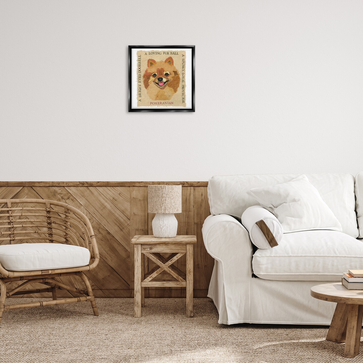 Stupell Industries Fun Pomeranian Pet Phrases Framed Floater Canvas Wall Art Design by Nancy Overton