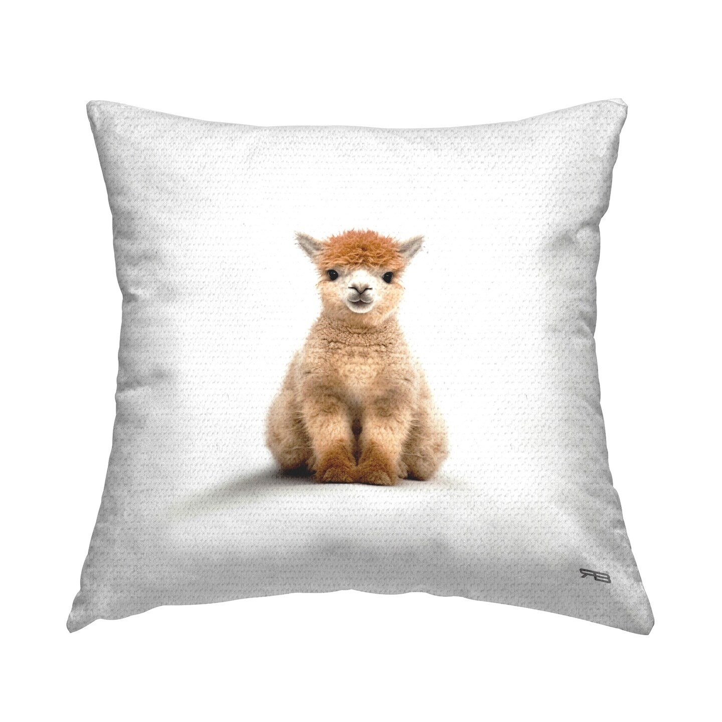 Minimal Baby Llama Design by RB Outdoor Printed Pillow 