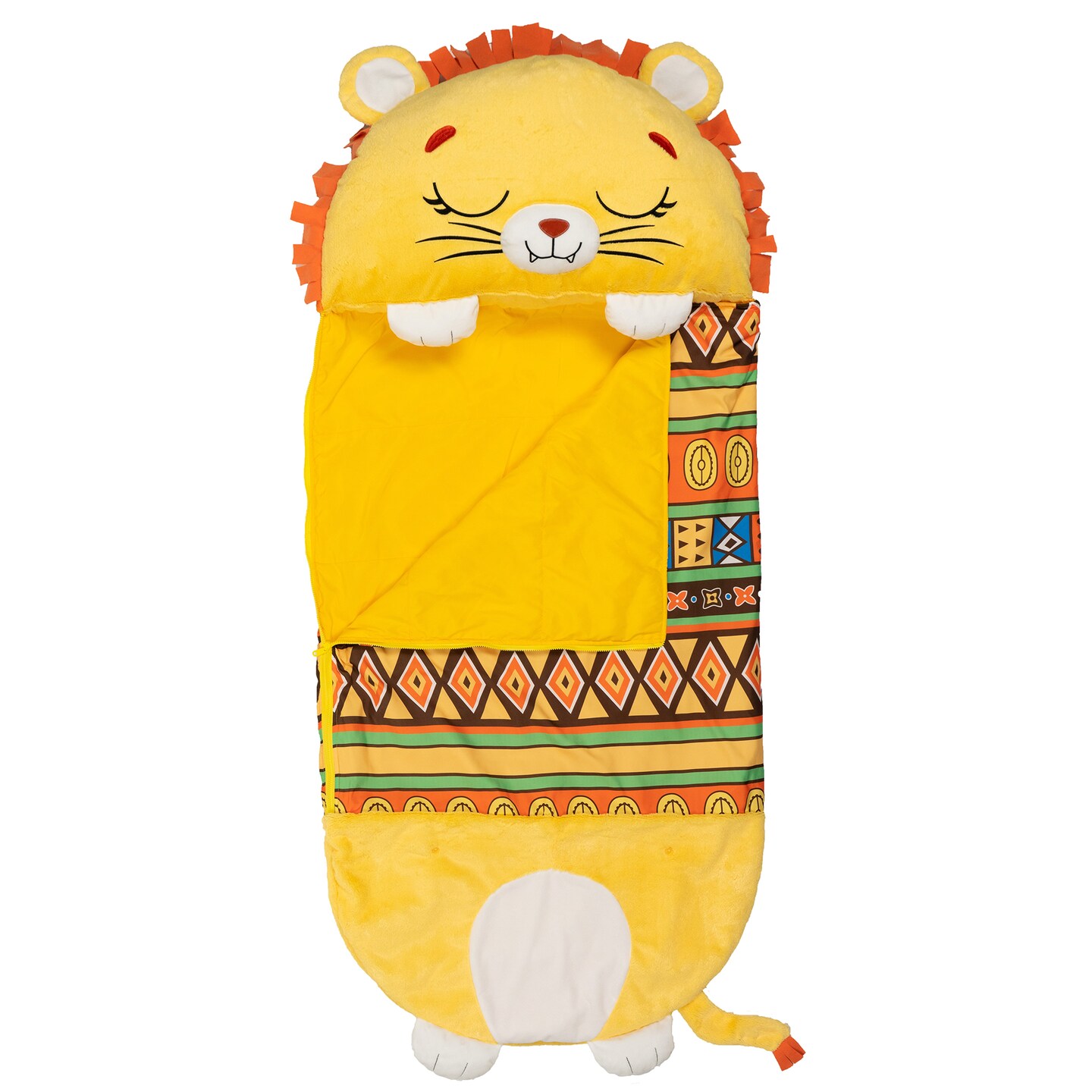 Happy Nappers: Pillow &#x26; Sleepy Sack: Large - Lion Lex - 66 x 30&#x22;, 2-In-1: Plush Animal Opens Into Sleeping Bag, Soft Play &#x26; Nap Character, Kids 7+