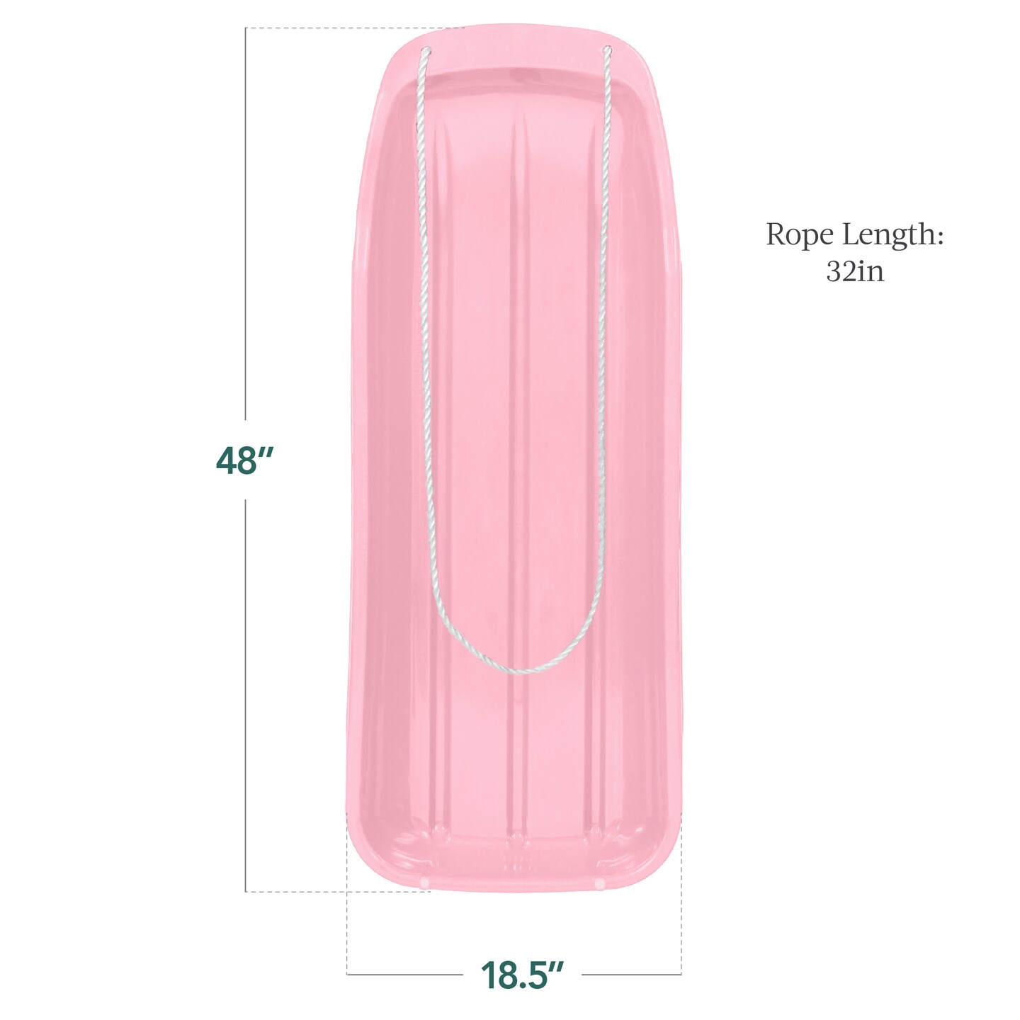 Best Choice Products 48in Kids Outdoor Plastic Sport Toboggan Winter Snow Sled Board Toy w/ Pull Rope