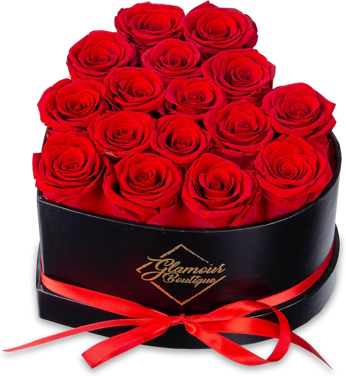 16 Flower Forever Heart Shape Box - Preserved Roses, Immortal Roses Gift for Her Rose Eternal Preserved Flowers for Delivery Mothers Day Women Valentines Day Gifts for Wife - Red