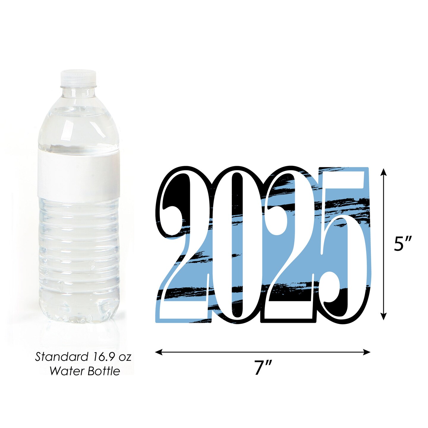 Big Dot of Happiness 2025 Light Blue Graduation Decorations - DIY Party Essentials - Set of 20