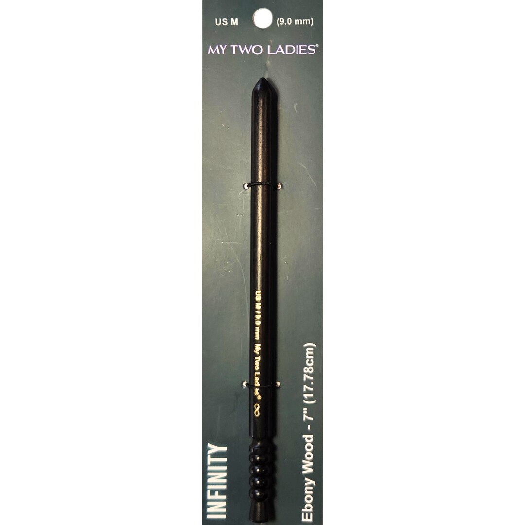 My Two Ladies | Infinity | Crochet Hook | Ebony | w/thumb print | 12 Sizes