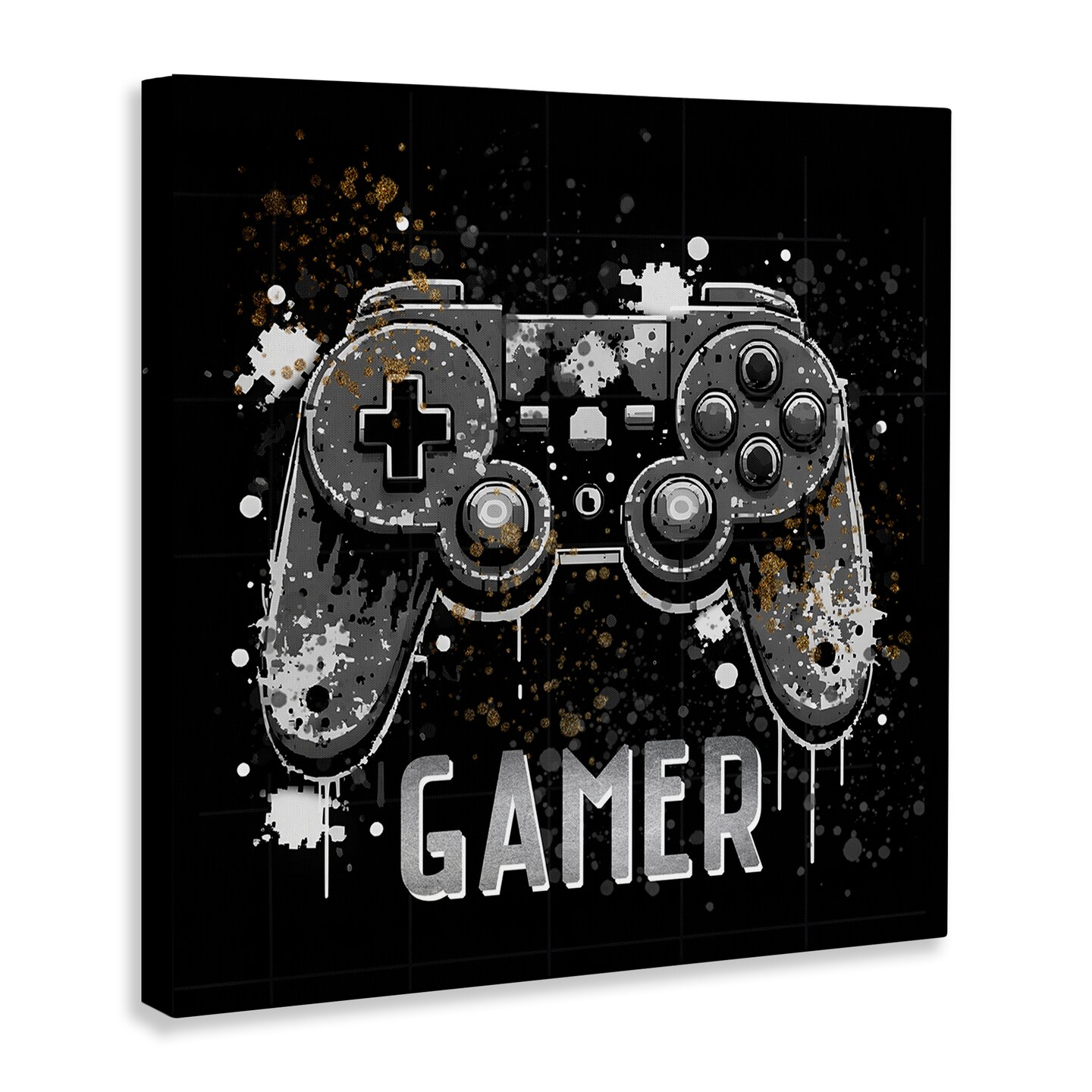 Stupell Industries Pixel Style Gamer Canvas Wall Art Design by Kim Allen