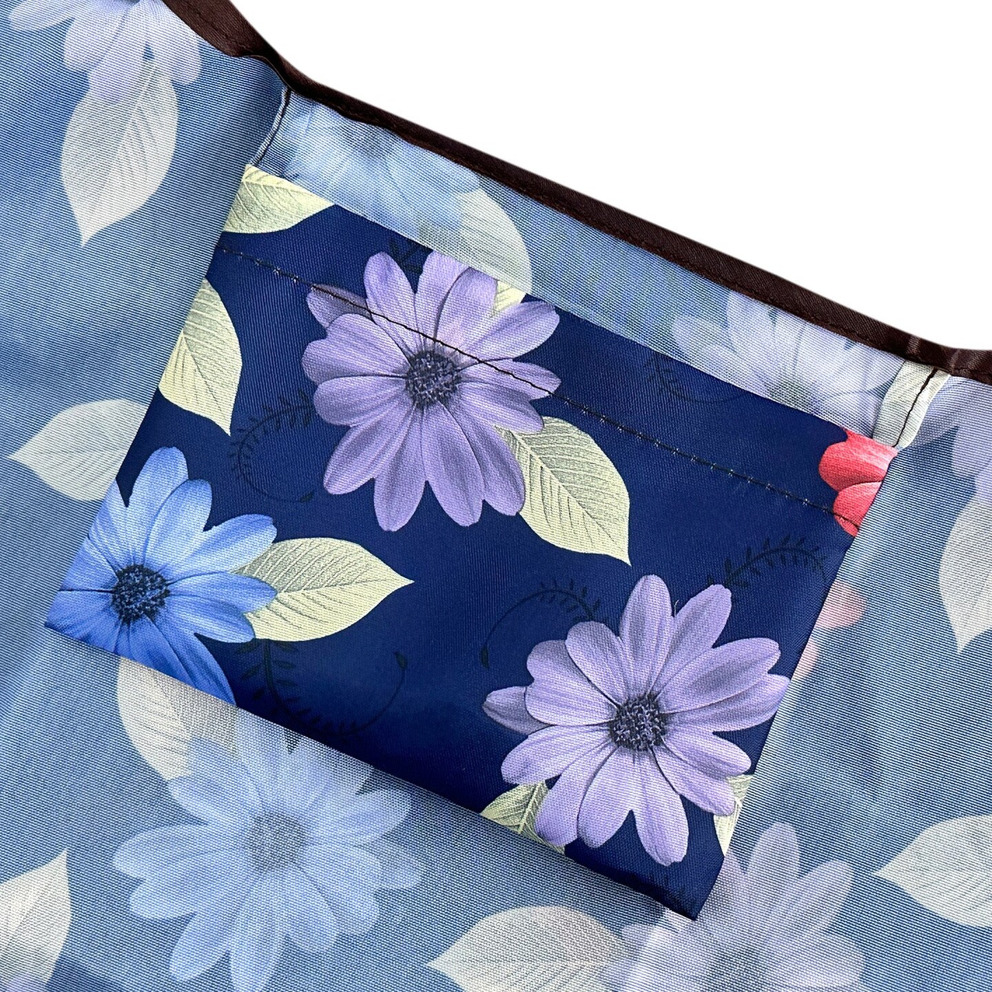 Wrapables Large Foldable Tote Nylon Reusable Grocery Bags, Colorful Daisies