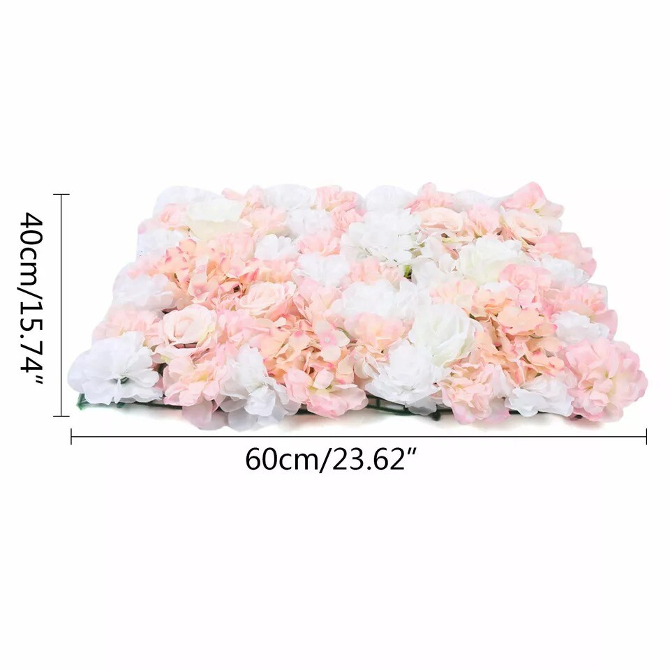 6pcs Artificial Flower Wall Panel Wedding Party Stage Backdrop Decor 24'x16''