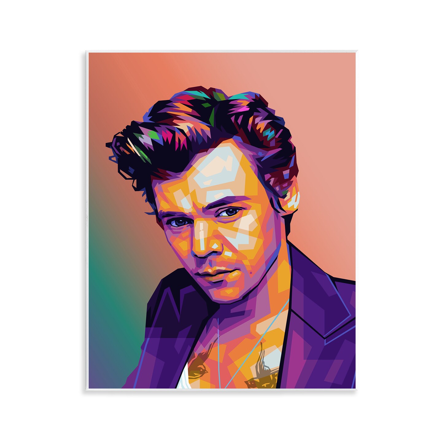 Stupell Industries Peach & Purple Harry Wall Plaque Art Design by Birch & Ink