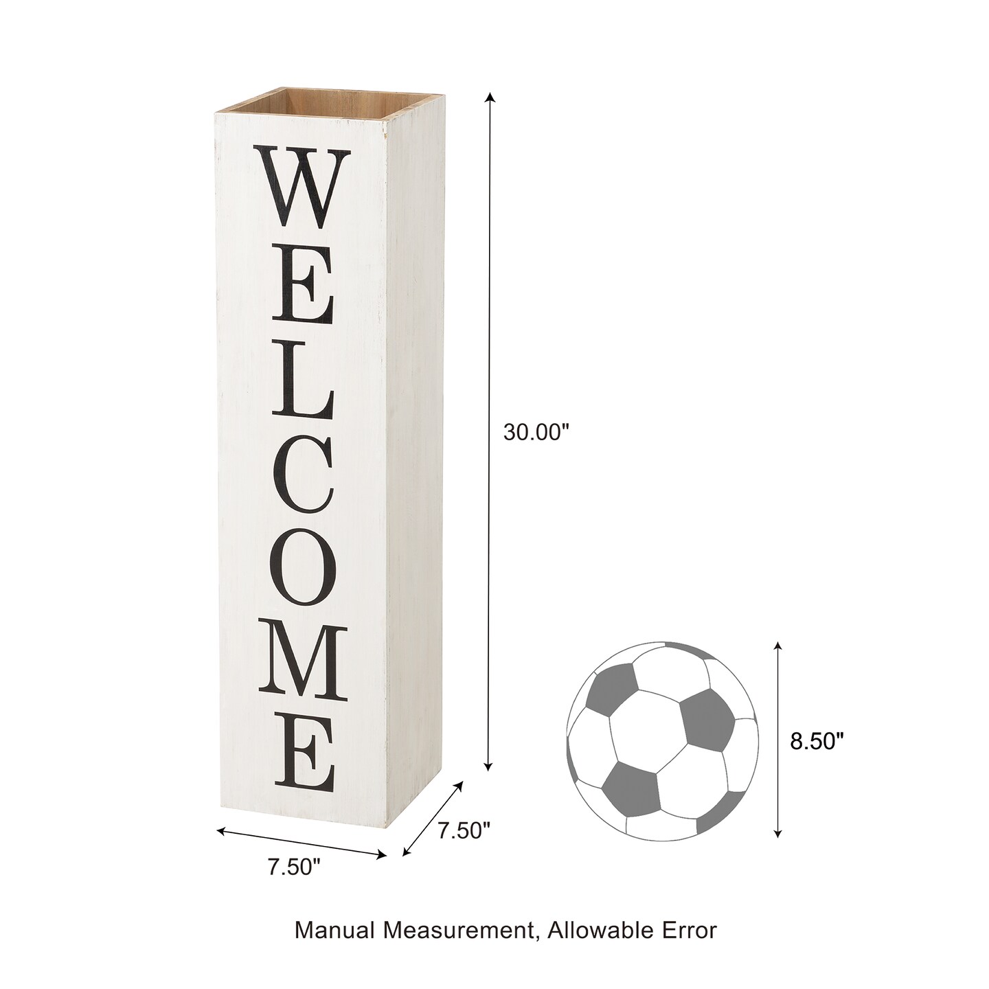 Set of 2 30"H Double Sided Solid Wood Boxed "WELCOME" Porch Signs