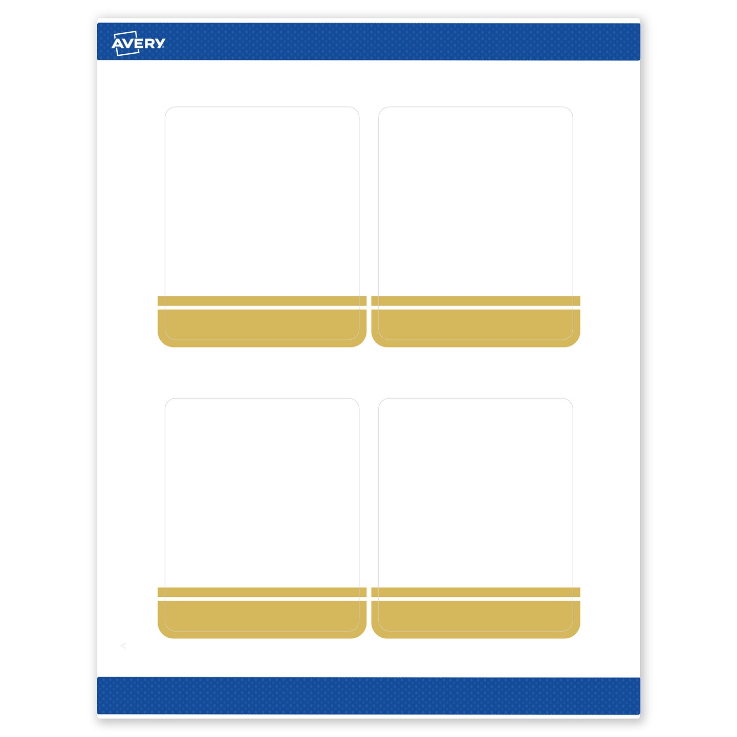 Avery Printable Rectangle Labels, Gold Double-Dipped Edge, 4