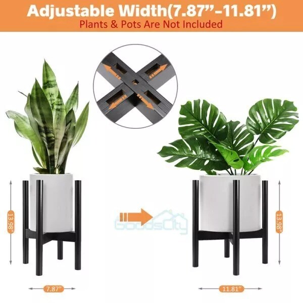 Adjustable Wood Plant Stand Flower Pot Display Holder Shelf Home Garden Balcony