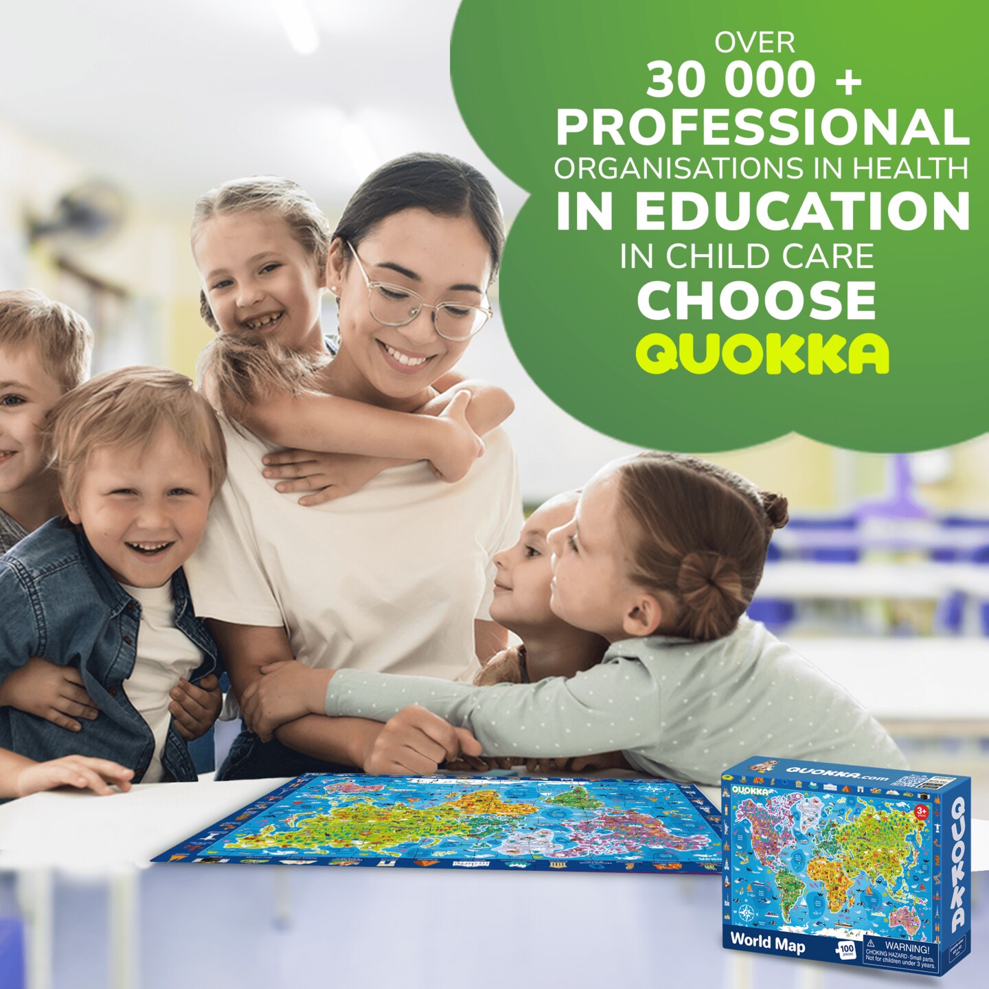 QUOKKA 100 Piece Search & Find Puzzles - Learning Map of The United States World Space Puzzle - Educational Games for Kids 6-8