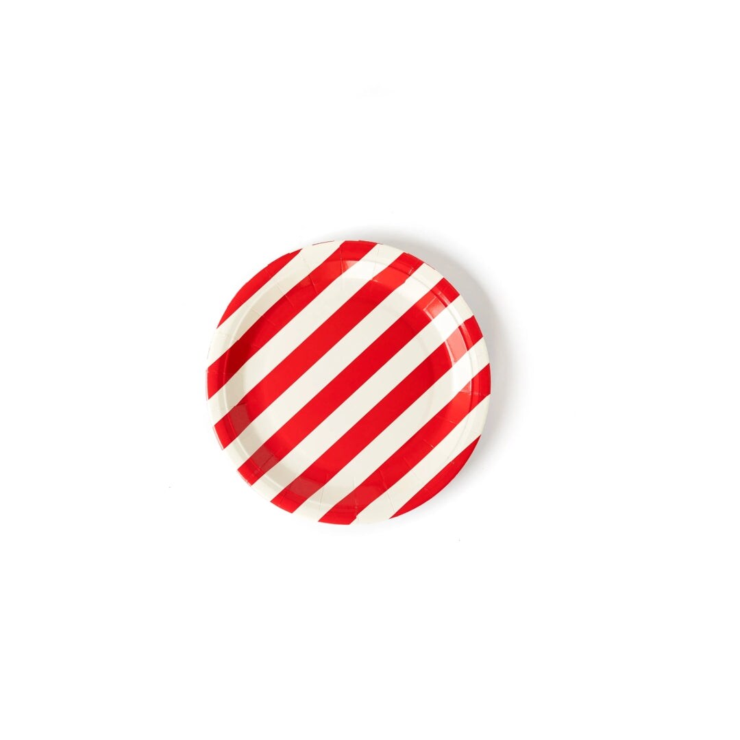 Red Stripe Americana Plate - 4th of July Red &#x26; Ivory Striped Decor
