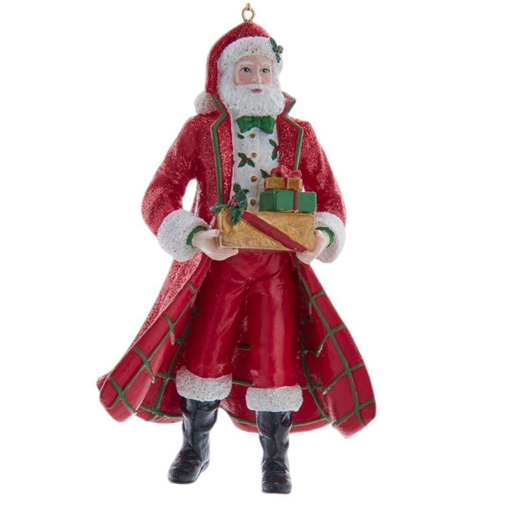 4.75" Fancy Santa Ornament – Elegant Resin Christmas Tree Decoration