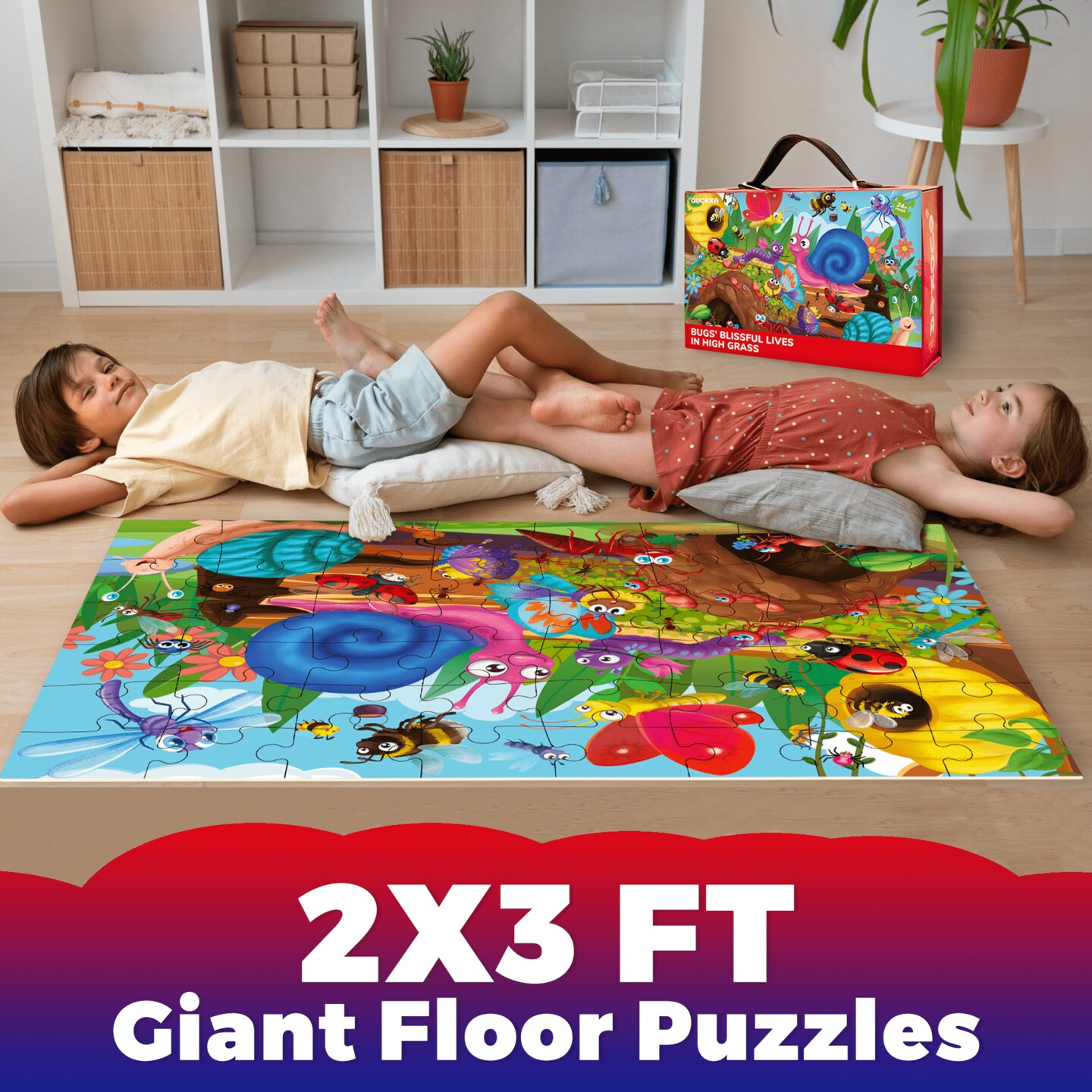 2x3 FT Giant Floor Puzzles for Kids Ages 4-6 | Bugs