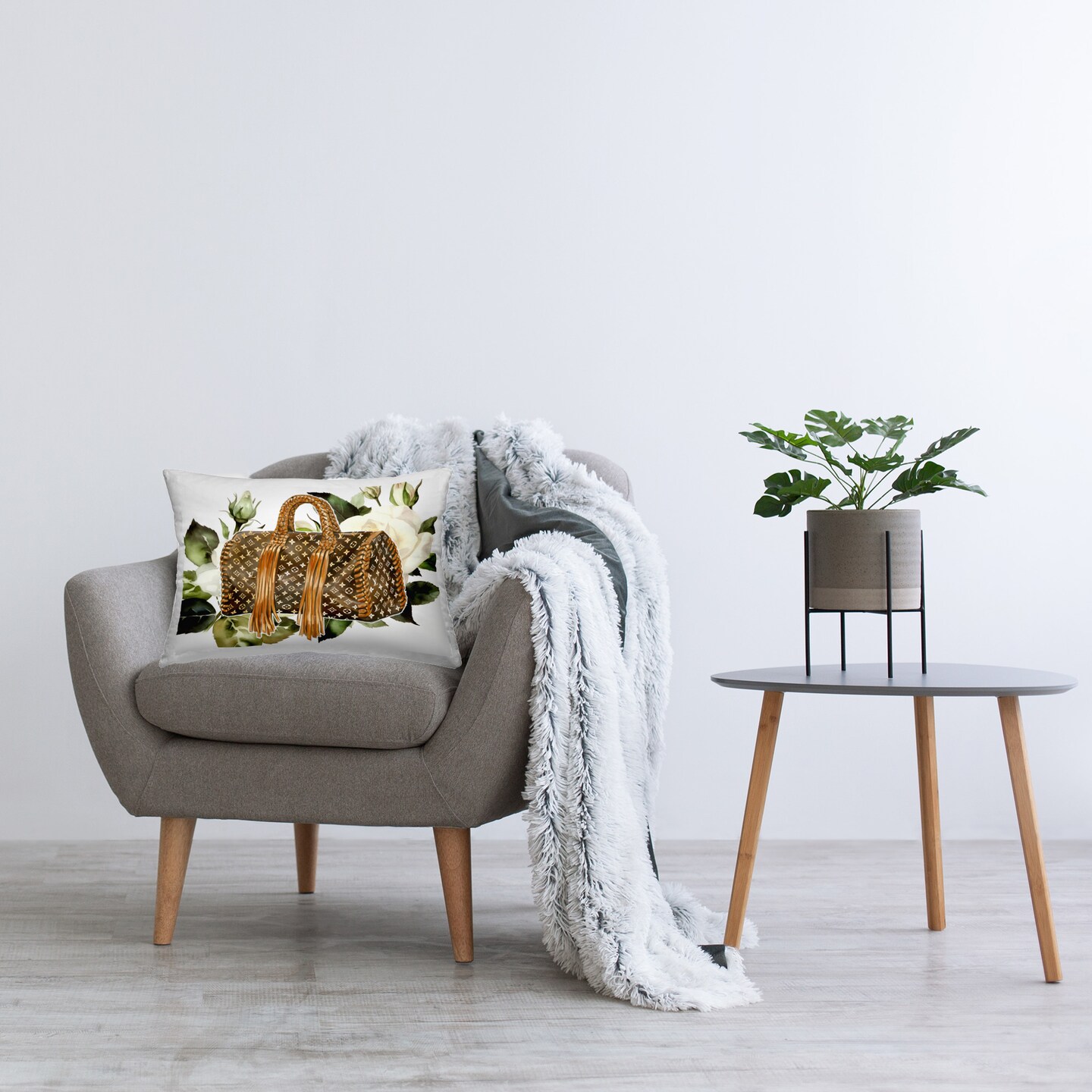 Trendy Designer Bag Design by Ziwei Li Throw Pillow 