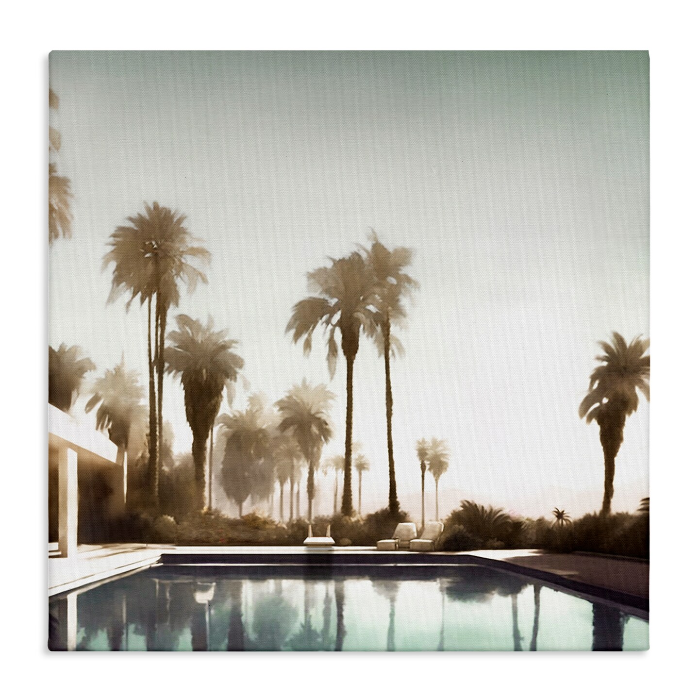 Stupell Industries Dreamy Pool &#x26; Palm Trees Canvas Wall Art Design by Noah Bay