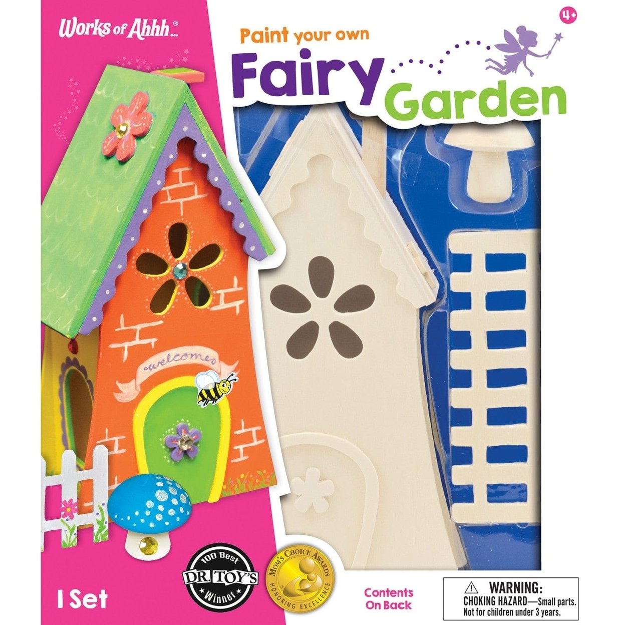 Fairy Garden Wood Craft And Paint Kit Real Wood Non-Toxic Paint For Kids