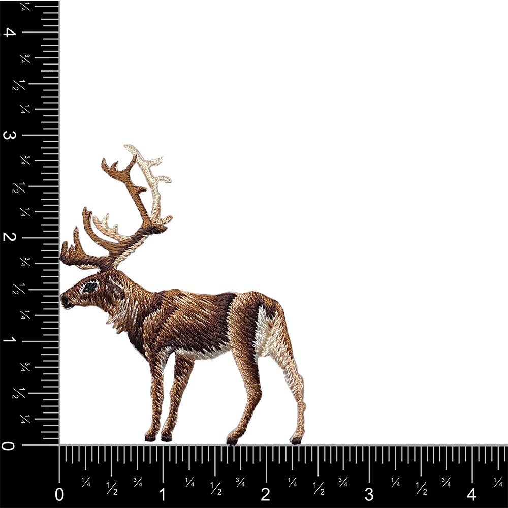 Caribou Elk, Realistic Animals, Embroidered, Iron on Patch