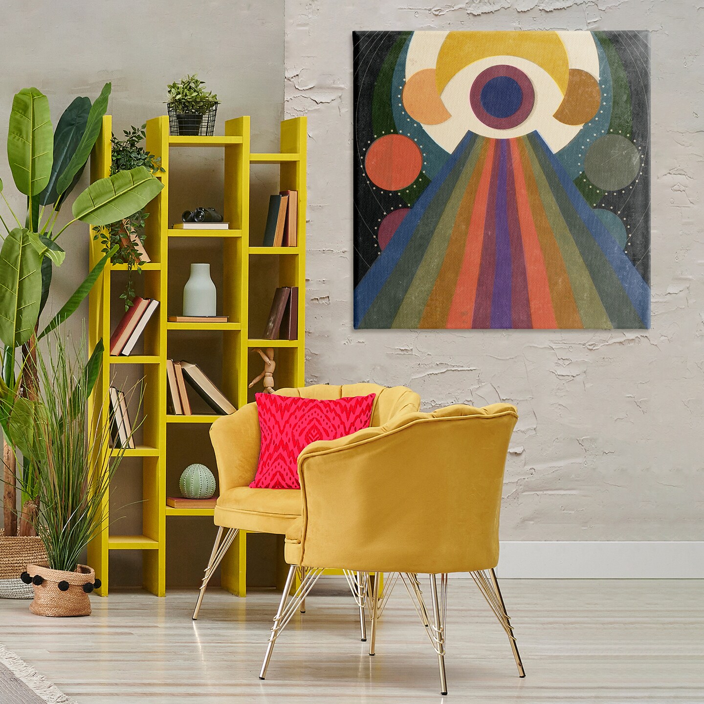 Stupell Industries Spiritual Eye with Rays Canvas Wall Art Design by Victoria Barnes