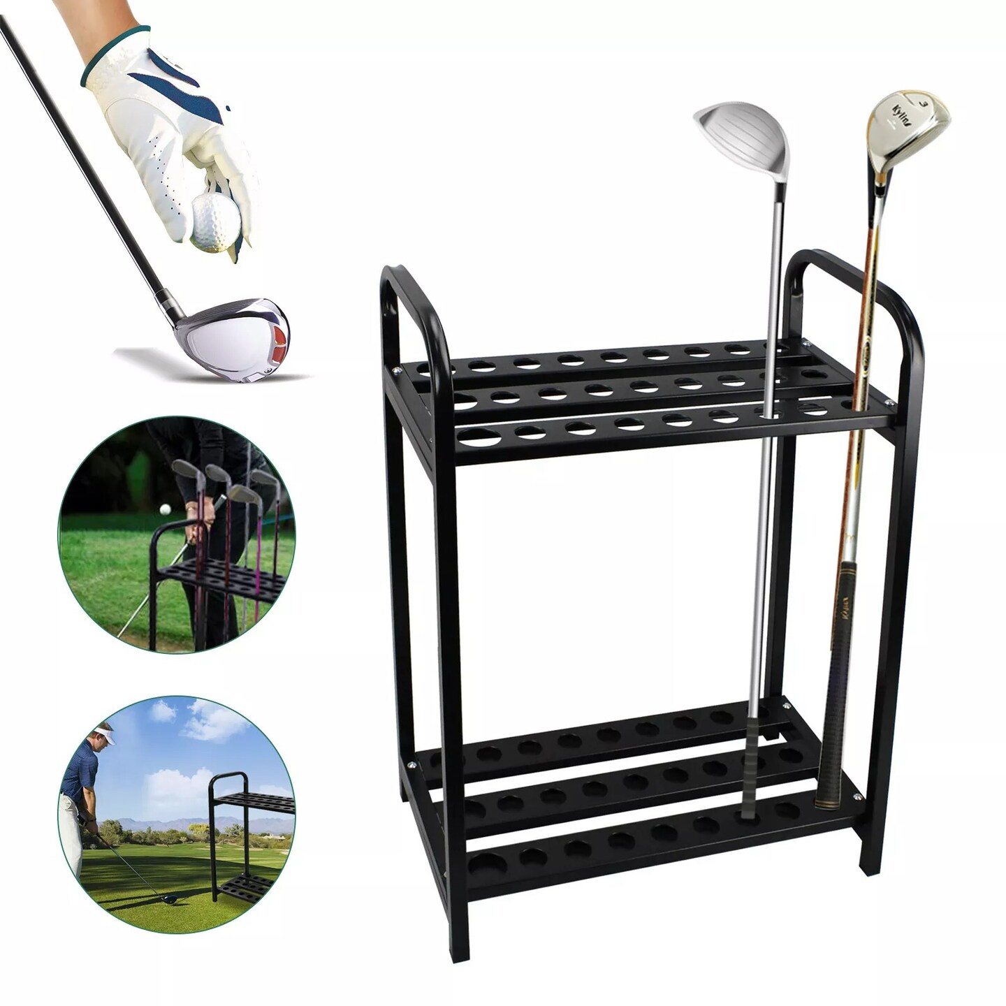 Golf Club Display Rack Golf Putter Storage Organizer 27-Hole Golf Club Holder