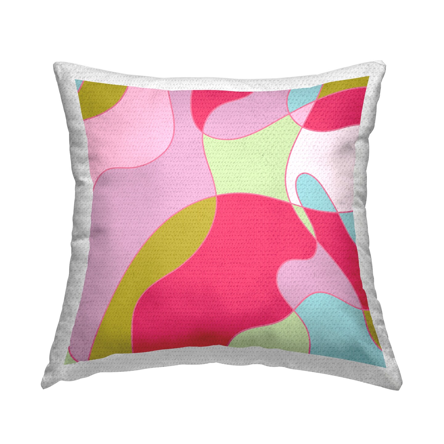 Curved Shapes Pattern Design by Lil&#x27; Rue Outdoor Printed Pillow 