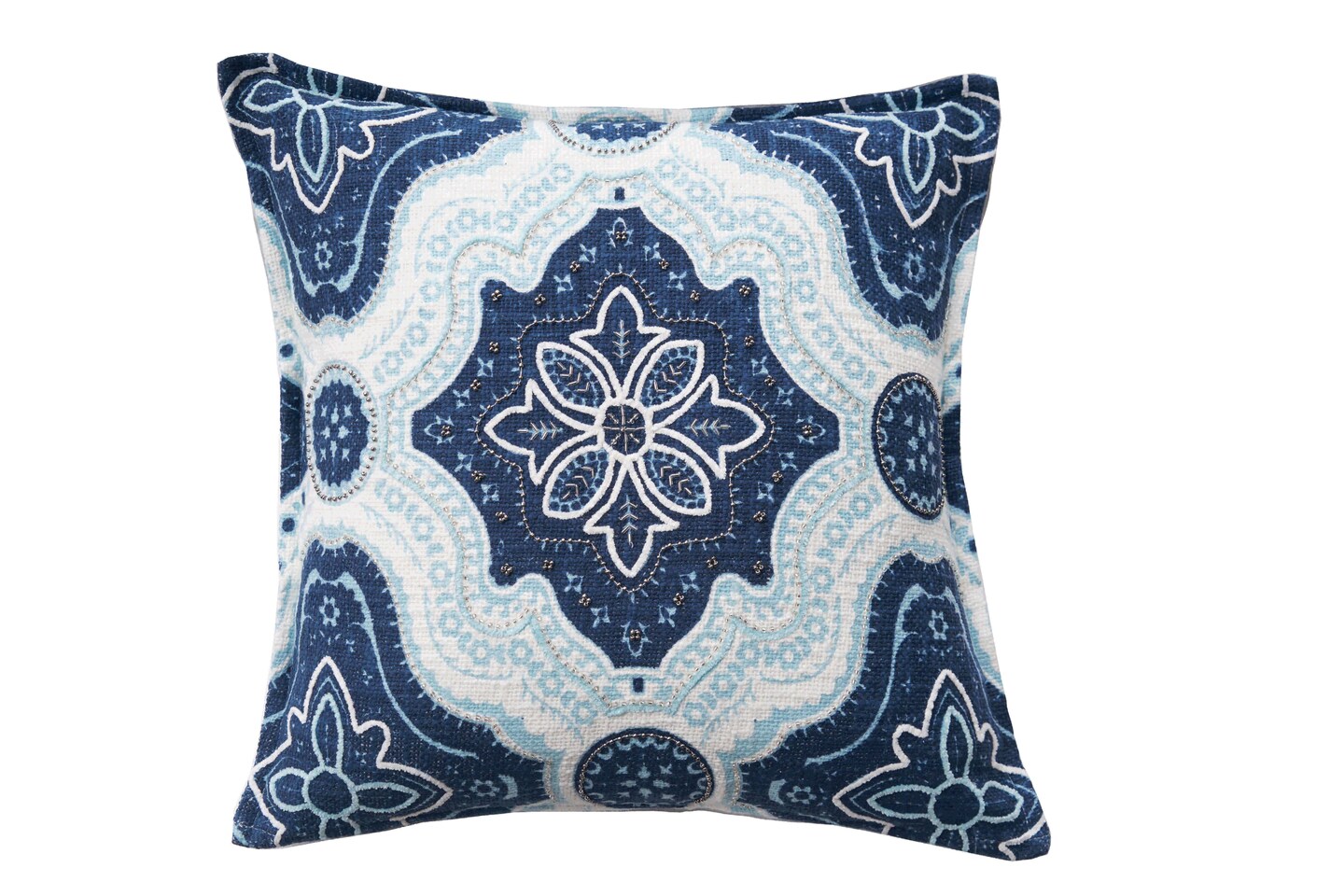 William Indigo Blue and Surf Pillow, 20&#x22; x 20&#x22;