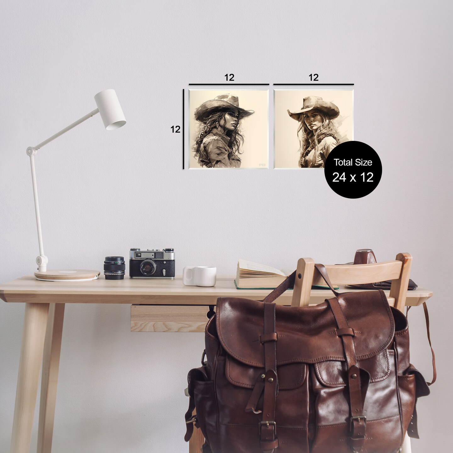 Stupell Industries Trendy Cowgirl Beauties 2 pc Wall Plaque Art Set Design by RB